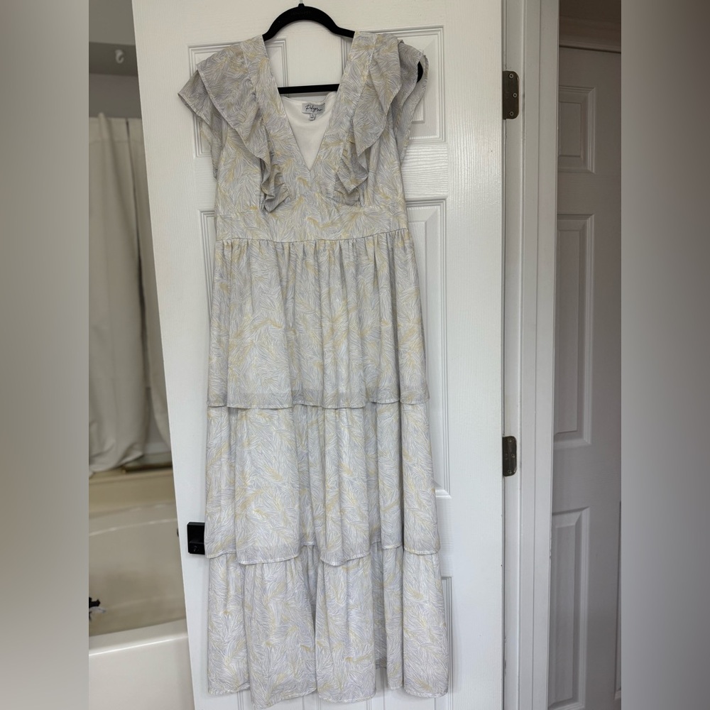 Flowy Light Blue Floral Maxi Dress